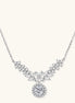 Elegant sterling silver necklace featuring intricate wing-like design with brilliant moissanite stones on neutral background.