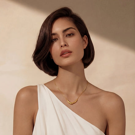 Curve Statement Necklace by Clarivon