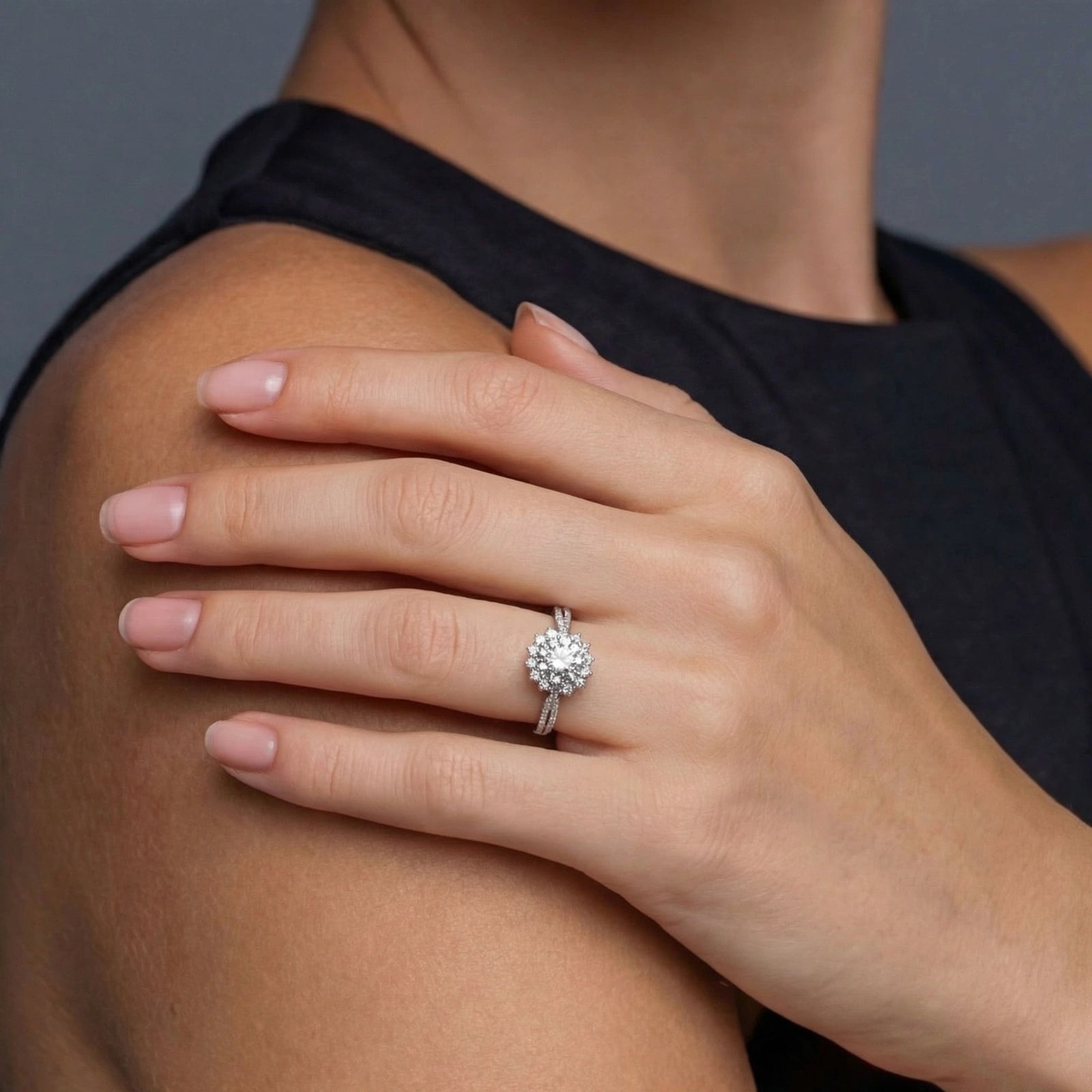 Stellar Halo Moissanite Ring by Clarivon