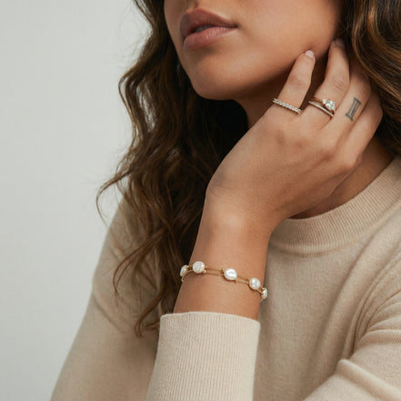 Baroque Pearl Layered Bracelet by Clarivon