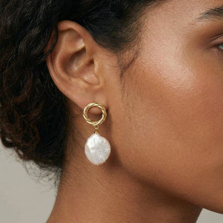 Pearl Glow Drop Earrings by Clarivon