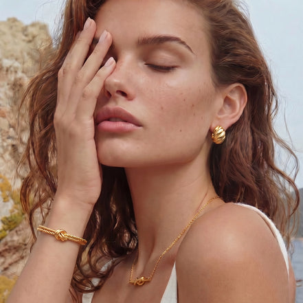 Golden Twist Studs by Clarivon