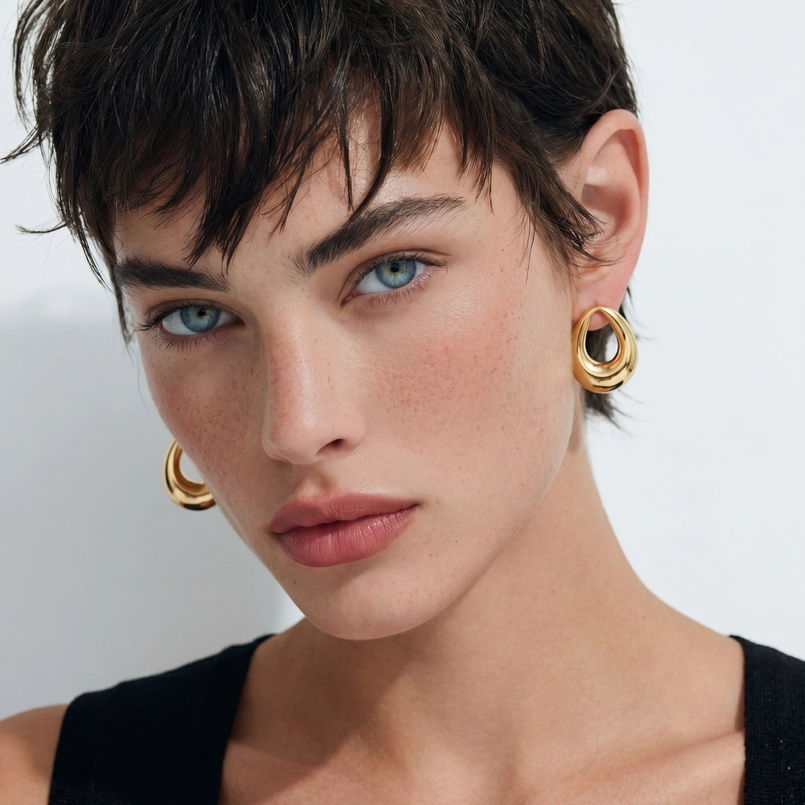Golden Loop Studs by Clarivon