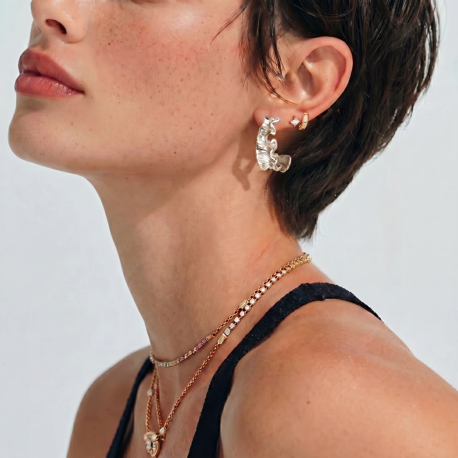 Ripple Wave Hoops by Clarivon