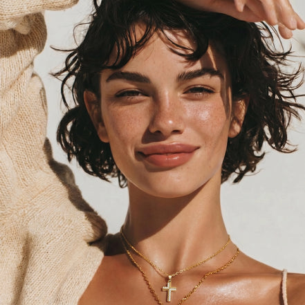 Divine Radiance Cross Necklace by Clarivon
