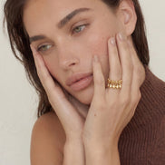Golden Rope Sculpture Ring by Clarivon