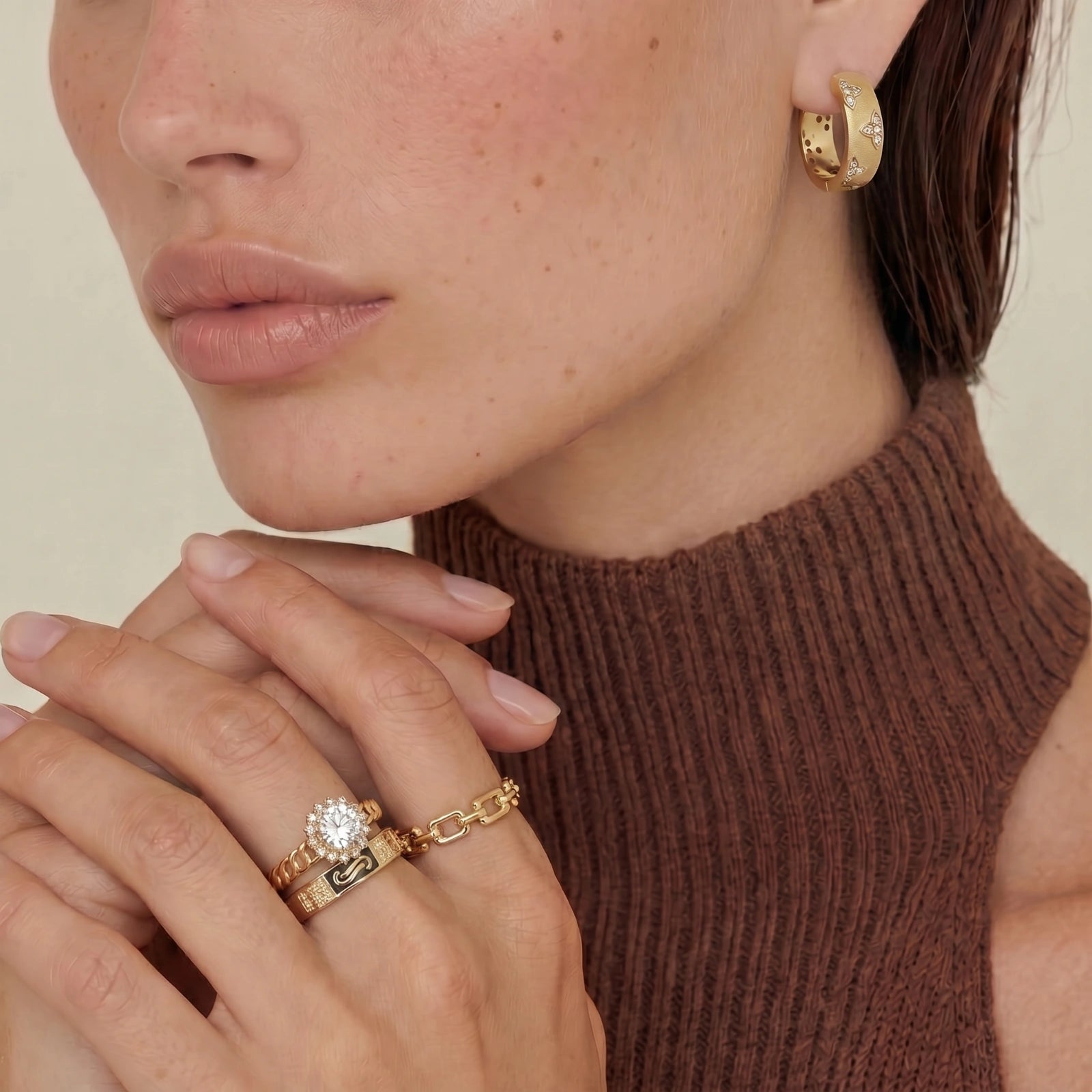 Golden Hour Chain Ring Set by Clarivon
